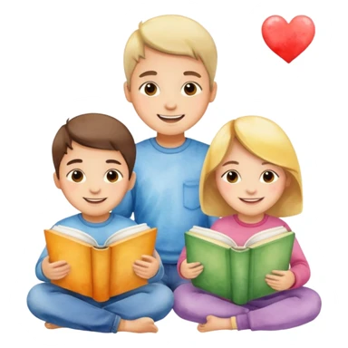 watercolor books and children  sticker