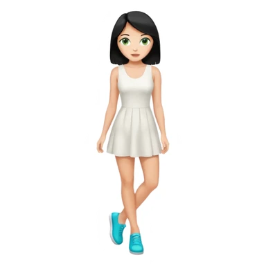 King, black hair, body, legst, blue eyes, shoes, woman blonde hair, green eyes, sexy white short sleveless dress, shoes sticker