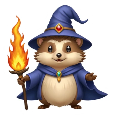 wizard hedgehog summoning fire sticker