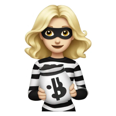 White blonde girl dressed as a burglar  sticker
