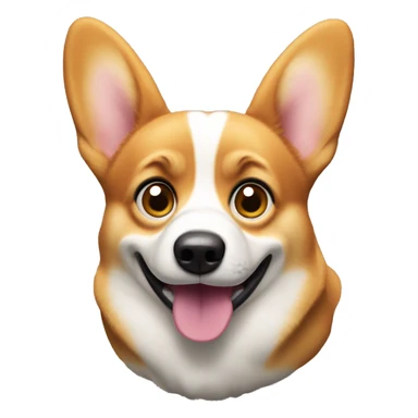Corgi with wide-open eyes and mouth, ears perked up, as if it just saw something shocking sticker