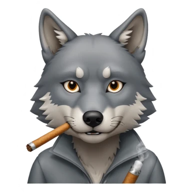 Loup qui fume un joint sticker