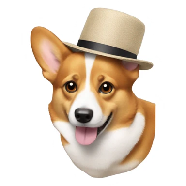 Corgie in a hat sticker
