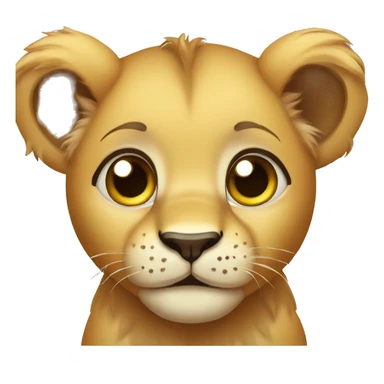 cute baby lion with big eyes sticker