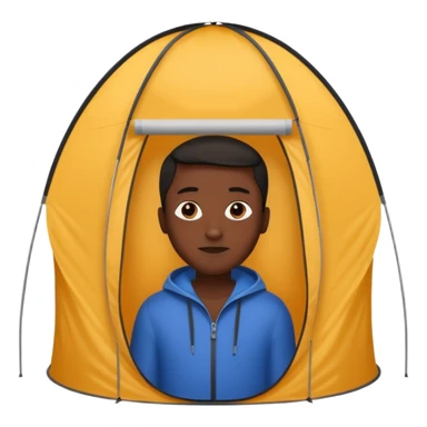 Tall Oval Narrow Pop up one person tent black sticker