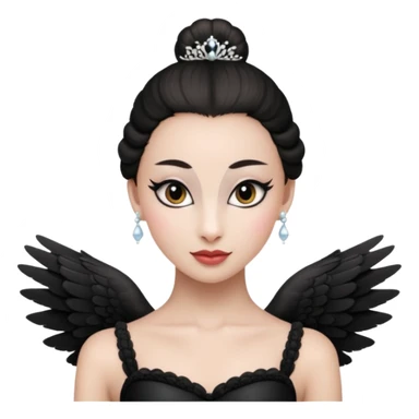 Make black swan ballerina ( with heathers on her ears ) emojis only the head sticker