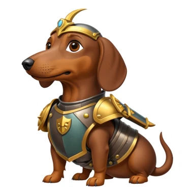 Weiner dog with battle gear sticker
