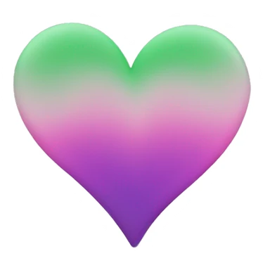 Green purple pink ombré heart  sticker