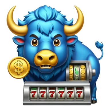 Angry buffalo slot machine taking money sticker