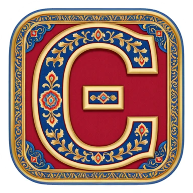  letter c made out of persian carpet texture sticker