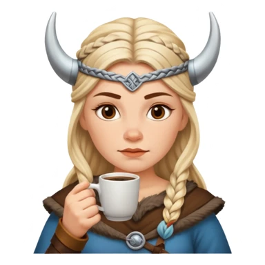 viking woman drinking coffee sticker