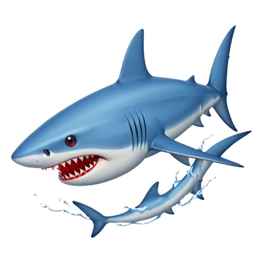 blue Shark attack efferct with blood sticker