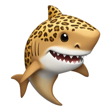 Shark wearing cheetah print hoodie  sticker