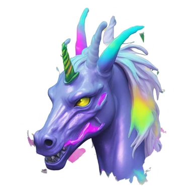 420 .Zombie_ Vaporwave black holographic oilslick zombie dragon unicorn person smoking yellow caution tape hemp leaves unicorn Pegasus hemp plants sticker