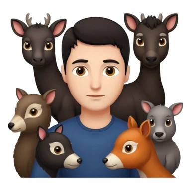 GRANJERO PIEL CLARA Y PELO OSCURO CON ANIMALES A SU ALREDEDOR QUE SEA HOMBRE sticker