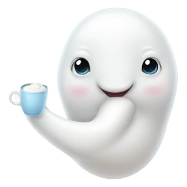 Beluga drinking coffee  sticker