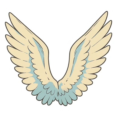 a pair of wings ghibli style sticker