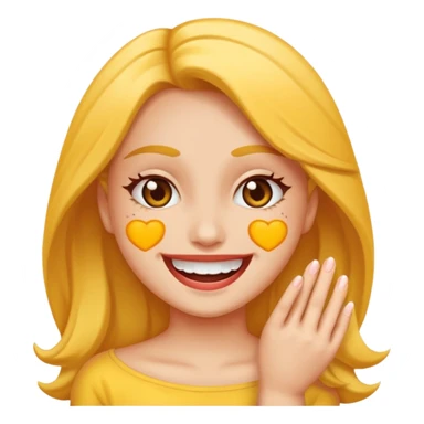 Emoji de una chica mordiéndose el dedo sonriendo de forma coqueta  sticker