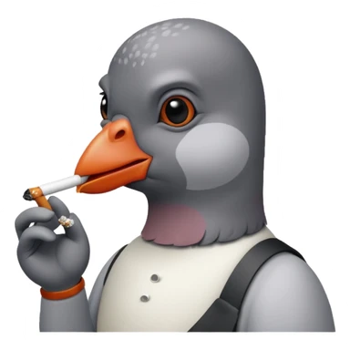 Pleasr make a cool pigeon snoking a cigarette in the style of pepe sticker