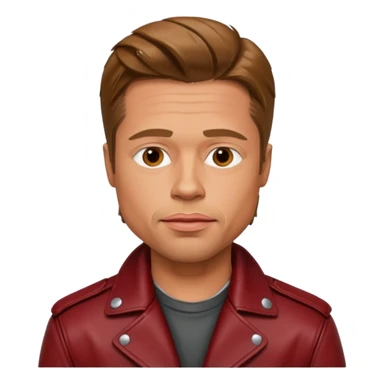 Brad Pitt, wearing dark red leather jacket sticker