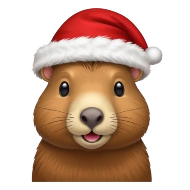Capibara con sombrero navideño sticker