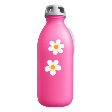 Pink water bottle with flowers on it sticker