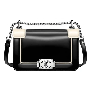 chanel le boy plain white bag sticker