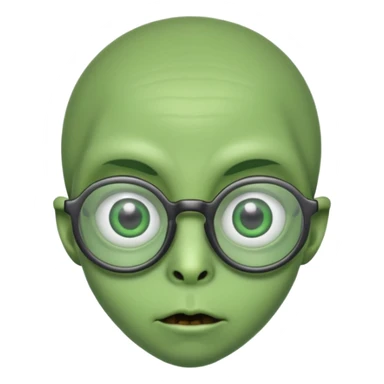 alien with glasses sticker