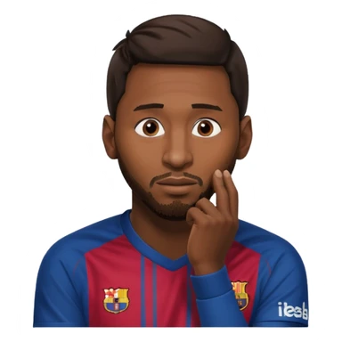 Lionel Messi thinking with his hand on his chin  sticker