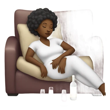 Black woman sleep with bottle of wine in hand sticker