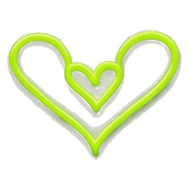 Neon chartreuse heart sticker