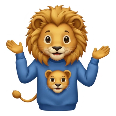 lion wearing  jumper sticker