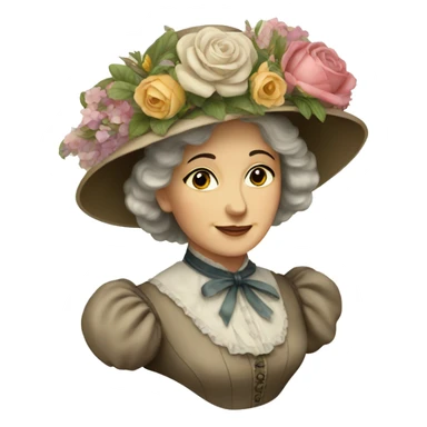 victorian lady  with flowers sticker