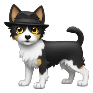 Chat noir et blanc et chien Yorkshire sticker
