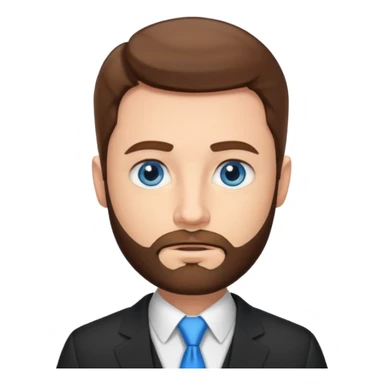 Man lawyer with blue eyes and short brown hair y barba sticker