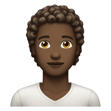 Person whit brown eyes, white skin, and wavy and brown hair and a long hair  sticker