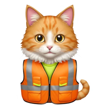 cat in hi-vis vest sticker