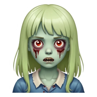 menina zombie com franja sticker