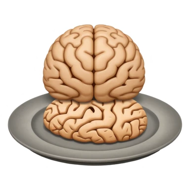 Brain on a plate next to head  sticker