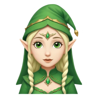 A female elf with a hat sticker