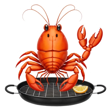 Crayfish cooking a bbq sticker