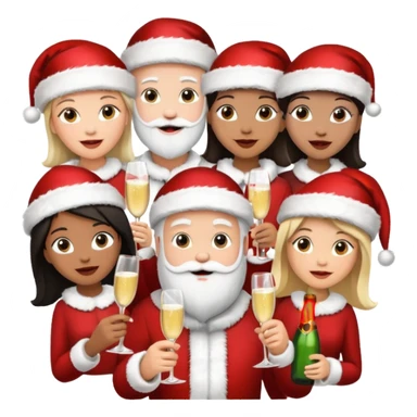 create a realistic emoji shwoing logistic workers celebrating christmas sticker