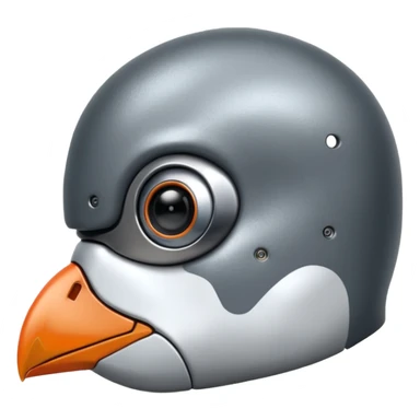 a linux penguen half face terminator sticker