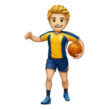 sportif avec un ballon de handball handball sticker