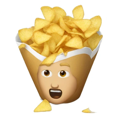 Macron qui mange des chips sticker