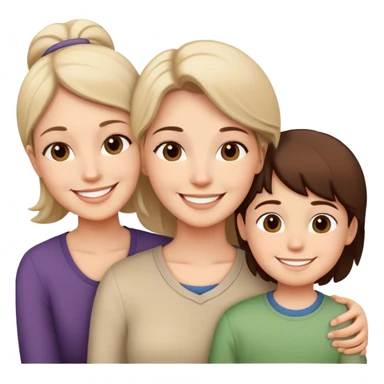 happy moments with mother and son and daughter sticker