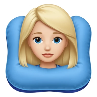 blonde woman using travel pillow  sticker