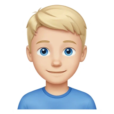 smiling boy in blue shirt blue eyes sticker
