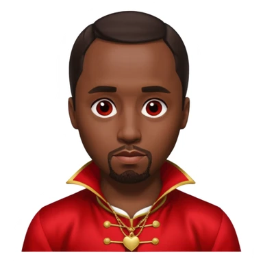 P.Diddy with dark brown hair, red outfit sticker