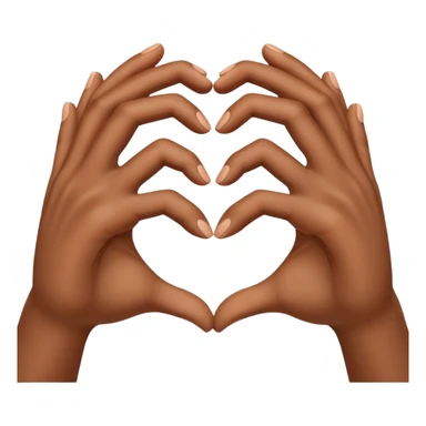 two brown hands forming a heart sticker